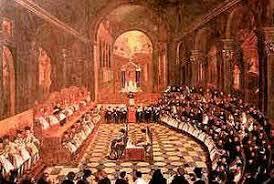 Primera sesión del Concilio de Trento.