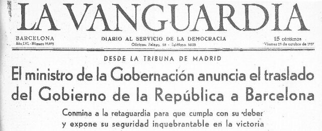 Trasllat del govern republicà a Barcelona