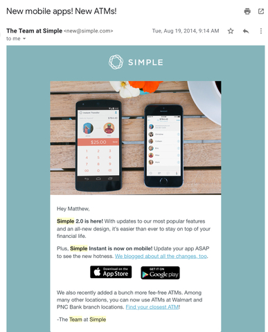 Simple 2.0 w/ Instant on Mobile & New ATMs