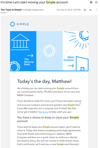 Transition from Bancorp to BBVA Begins