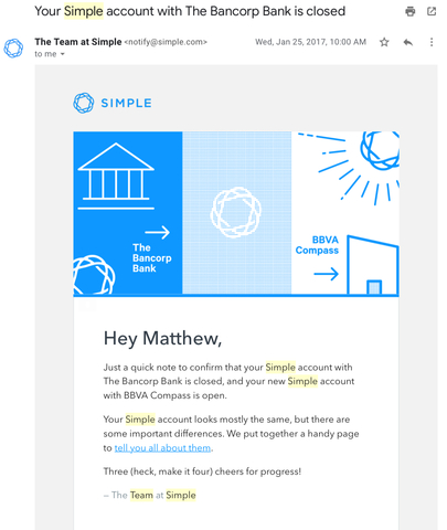 Transition to BBVA Completed