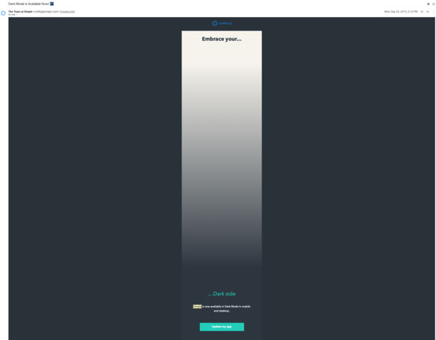 Dark Mode Available for Mobile