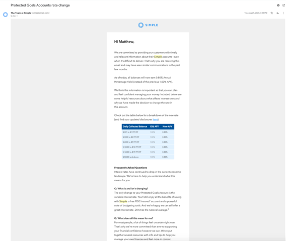 All P.Goal APY Lowered to 0.80%
