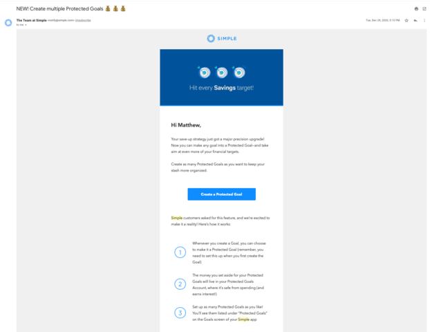 Creating Multiple Protected Goals Allowed