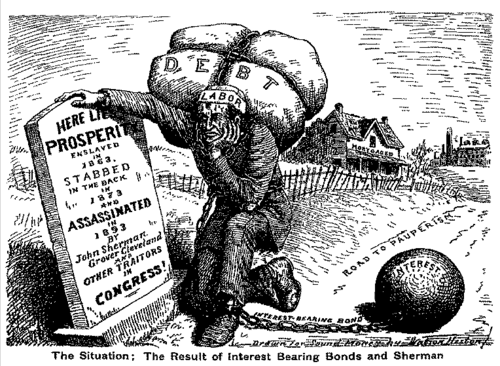 Congress passes the Sherman Anti-Trust Act, the Sherman Silver Purchase Act, and the McKinley Tariff.