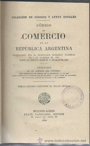Sanción de Código de Comercio