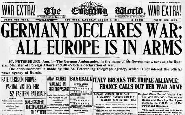 Germany responded by declaring war on Russia