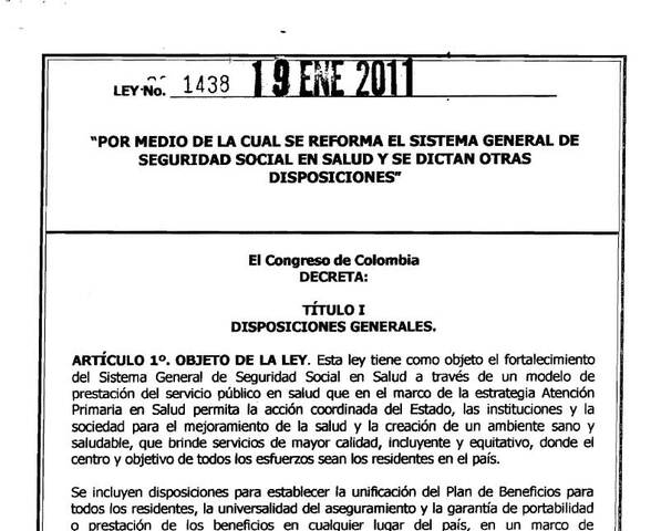 Ley 1438 de 2011