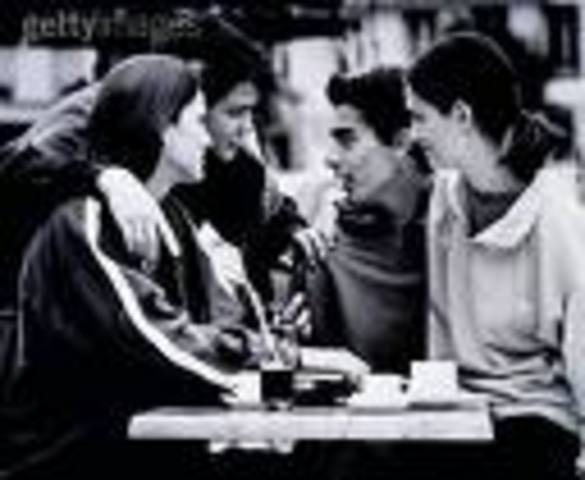 Rob Haynes having Simon sitting with him and his friends