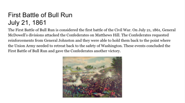 First battle of bull run