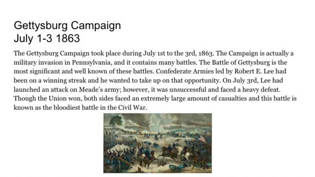 Gettysburg Campain