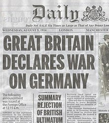 Great Britain enters WWI