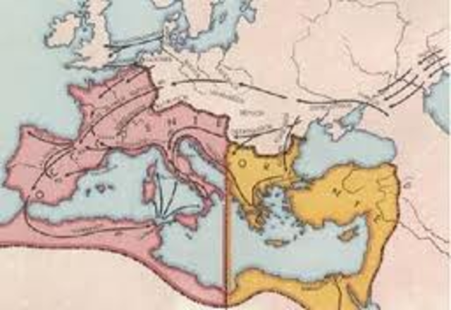 División delImperio romano (Oriente y Occidente)