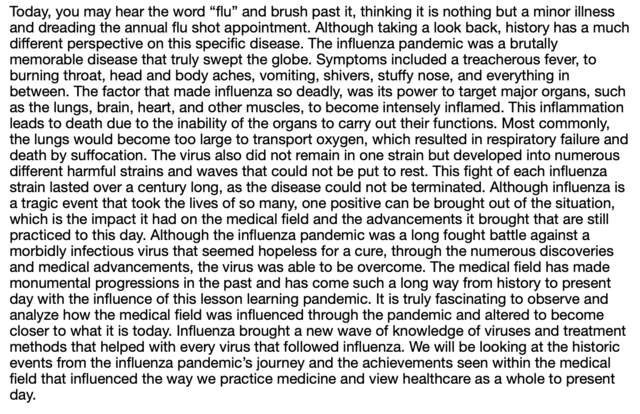 Influenza Virus Pandemic (1918-2010)