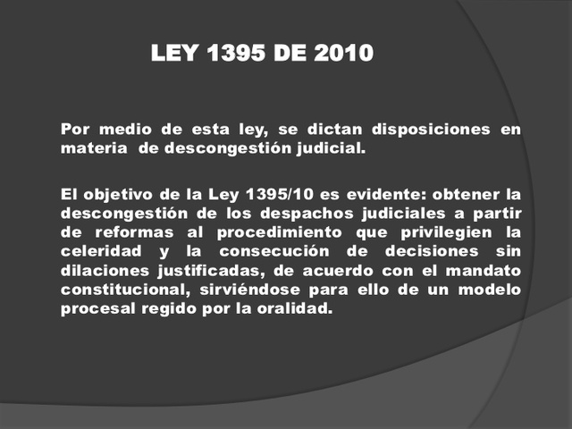 Ley 1395 de 2010