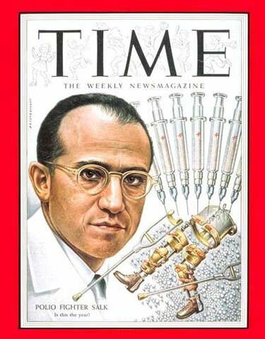 Jonas Salk invents the  Polio Vaccine