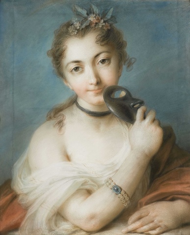 ROCOCÓ, Female portrait with a mask, Rosalba Carriera, S.XVll
