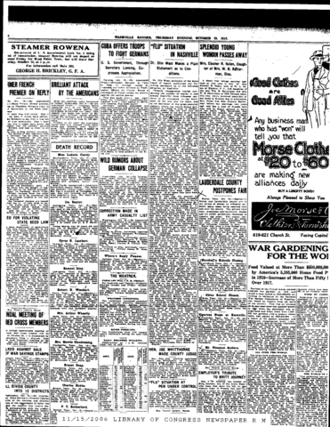 "Flu" Situation In Nashville"