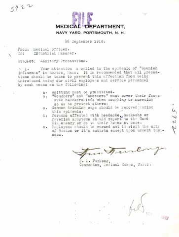 Spanish Flu Sanitary Precautions