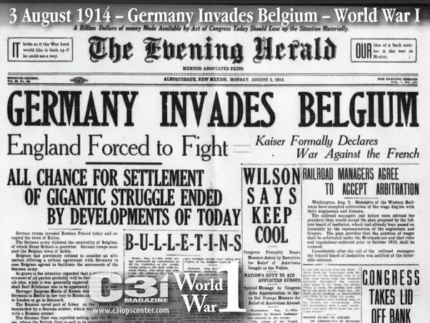 Belgium is invaded by Germany
