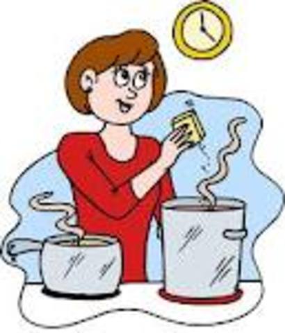 My mom cooks in my house