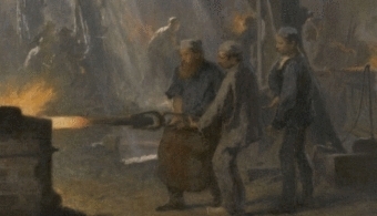 Fernand Cormon (1845-1924); Una herrería