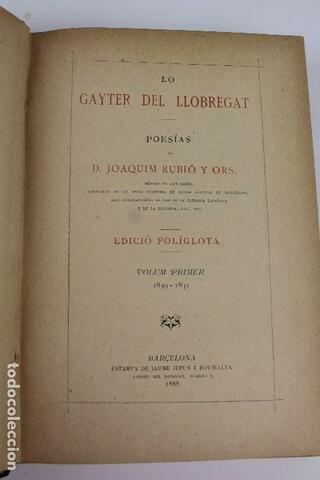 Lo Gaiter del Llobregat (en català) de Joaquim Rubió i Ors