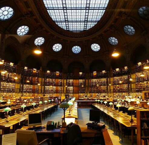 Sala de lectura de la Biblioteca Nacional de Francia. por Henri Labrouste.