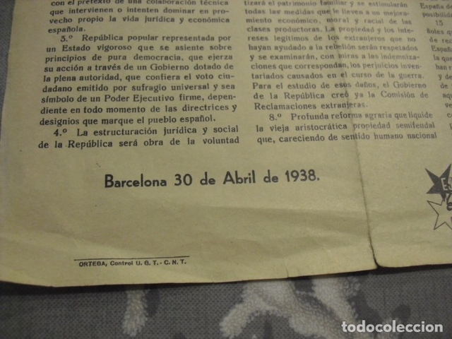 Programa del Tretze Punts del Dr. Negrín, rebutjat per Franco.