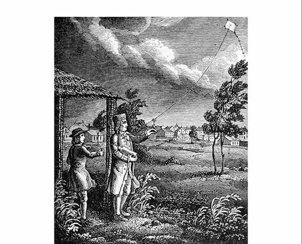 Benjamin Franklin performs his famous lightning rod experiment, proving that lightning is electricity
