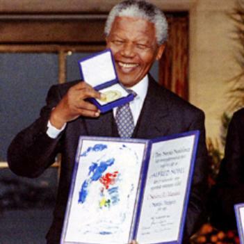 Awarded Nobel Peace Prize for his work in creating the new democratic of South Africa
