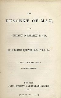 Charles Darwin publica "The Descent of Man and Selection in Realtion to Sex", (El origen del hombre y la selección en relación con el sexo).