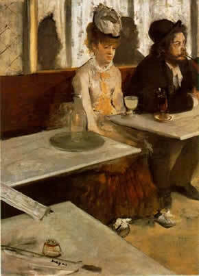 “L'absinthe (bebedores de absenta)", Edgar Degas