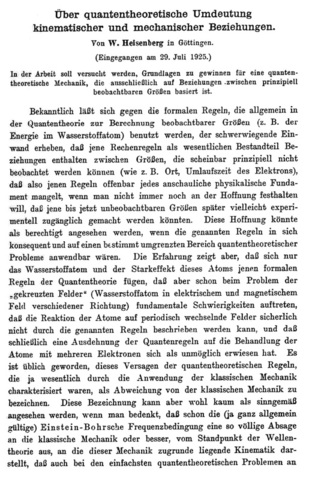 Breakthrough to Quantum Mechanics