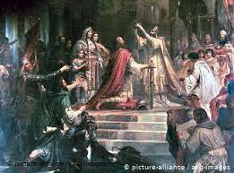 Charlemagne crowned by Pope Leo III.
