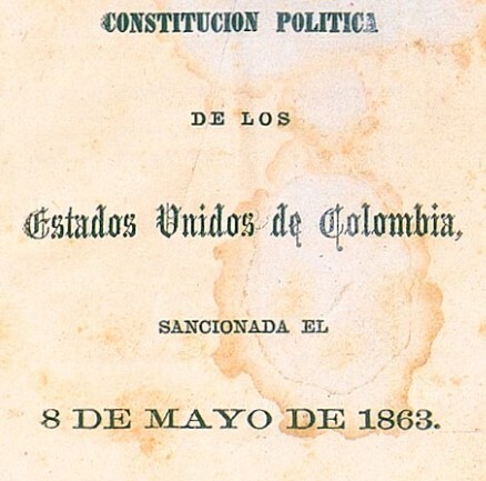 Constitución política de los Estados Unidos De Colombia