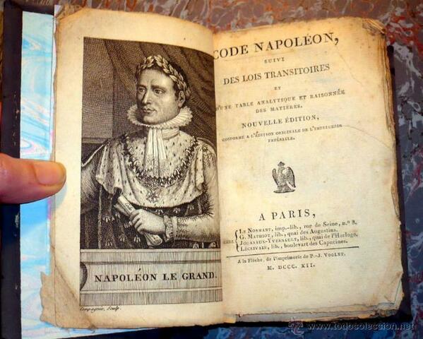 Adoption du code civil de Napoléon.