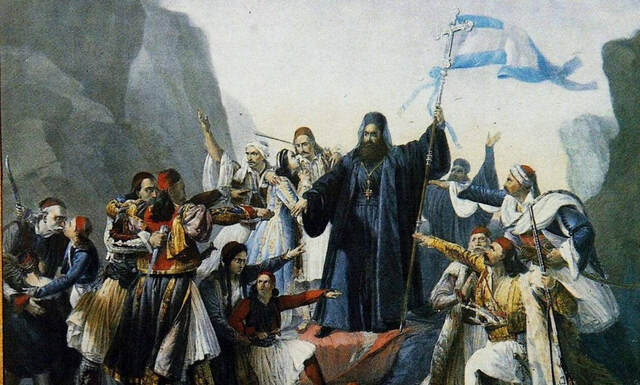 Επαναστάτες μπαίνουν στην Πάτρα.