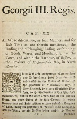 Les lois intolérable.