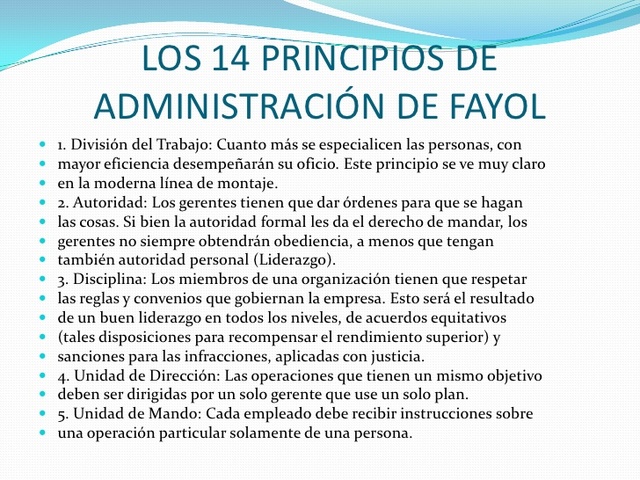 Principios de administración-Henry Fayol.