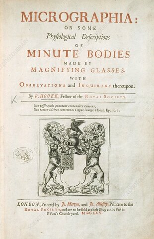 Hooke published Micrographia