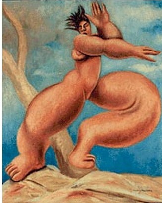 Max Jiménez - Obra: Roca Caballo 1947. Técnica: Pintura Oleo.