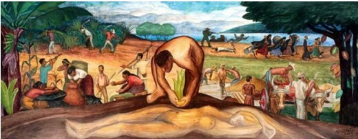 Francisco Amighetti - Costa Rica - Obra: La agricultura,1948. Mural en el Museo de Arte
