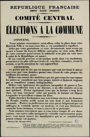 Voters in Paris elect a Commune Council