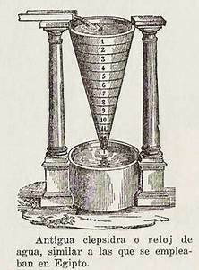 La clepsidra o reloj de agua