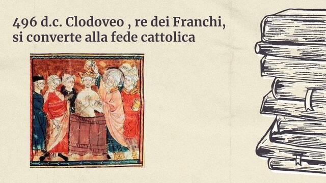 Clodoveo re dei franchi si converte