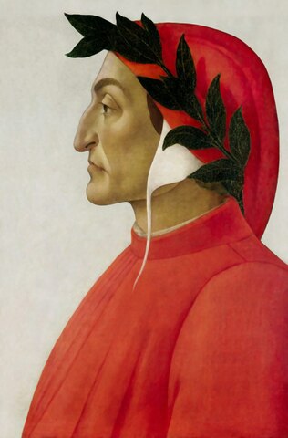 Dante Alighieri y su Divina Comedia.