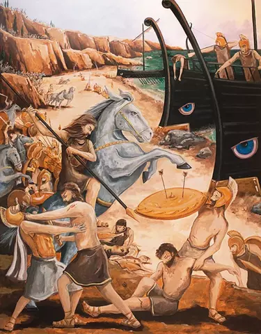 Odiseo llega a Ismaro