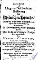 "Juhatus eesti keele õppimiseks" Heinrich Göseken