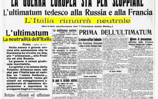 Italy declares its neutrality